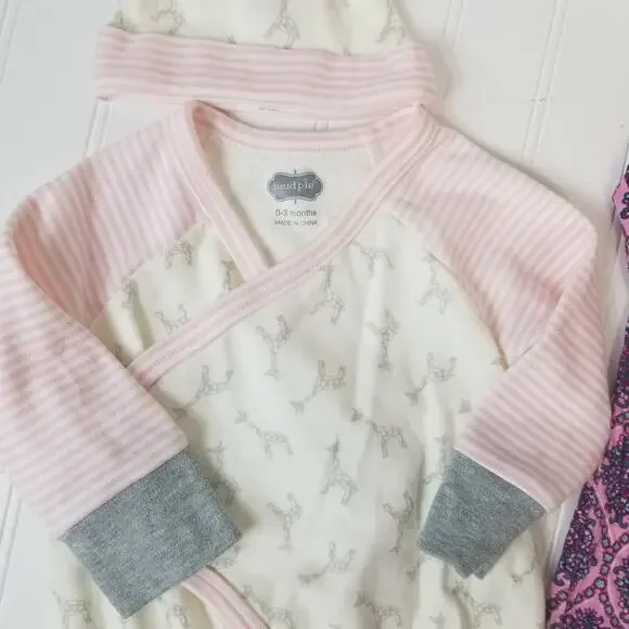 Mud Pie Everly Grey Sleep/Play Bundle 0-3M - Picture 3 of 8